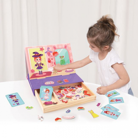 Puzzle copii - Îmbracă Fetița - Puzzle Magnetic