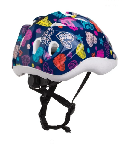 Casca de protectie pentru copii, imprimeu inimioare, multicolor, 52-56 cm [2]