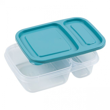 Articole pentru depozitare & organizare - Caserola cu capac cu 2 compartimente,plastic,750 ml