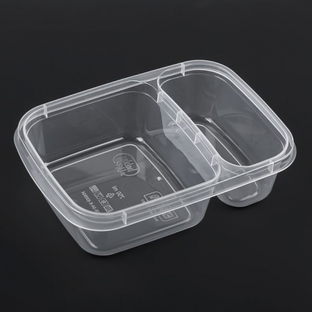 Caserola cu capac cu 2 compartimente,plastic,750 ml [2]