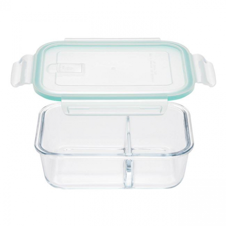 Caserola cu capac din sticla pentru alimente,2 compartimente,1000 ml [4]