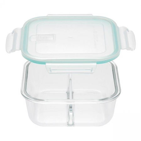 Caserola cu capac din sticla pentru alimente,2 compartimente,1100 ml [4]