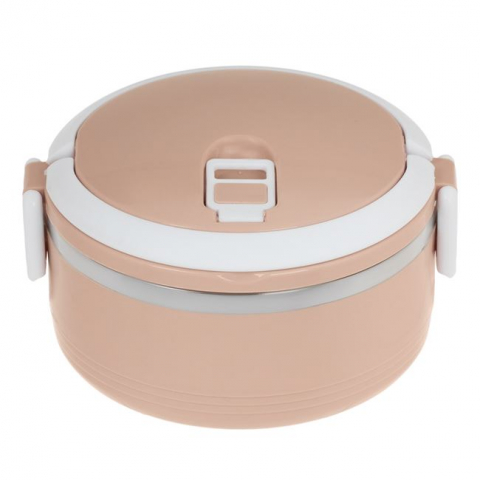 Articole pentru depozitare & organizare - Caserola izoterma cu capac pentru alimente,roz-crem,500 ml