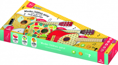 Chitara arlechin cu 6 corzi din plastic,63x23x7 cm,+5 ani [3]