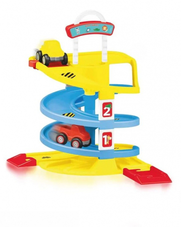 Jocuri si Jucarii Educative - Circuit cu 3 piste si 2 masinute