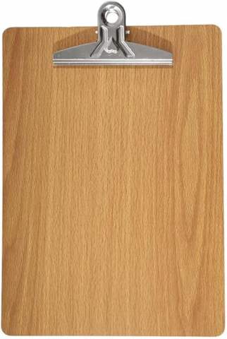 Clipboard-uri - Clipboard lemn cu clips metalic, natur,29.5x19.5 cm