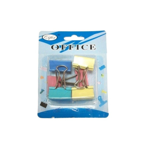 Papetarie & Birotica - Clipsuri metalice Office Cover 5026, 25 mm, diverse culori, blister 6 bucăți