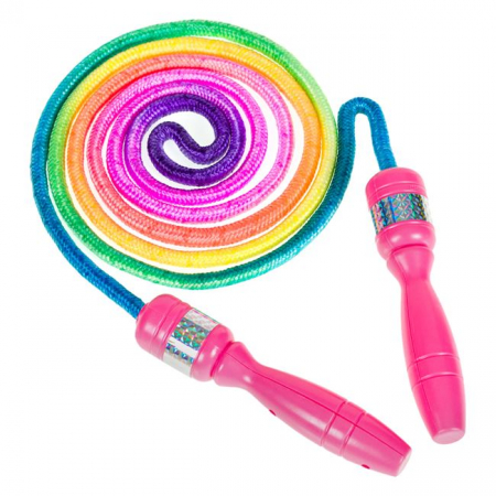 Coardă de sarit - Coardă de Sărit cu Mânere din Plastic, Rainbow