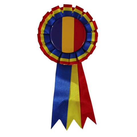 Articole scolare - Cocarda tricolora Romania, material textil, rosu-galben-albastru