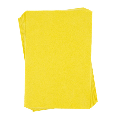 Produse art & craft-Lucru manual - Coli fetru A4 pentru activitati lucru manual, 1 mm, galben, set 10 coli