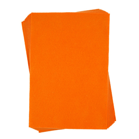 Produse art & craft-Lucru manual - Coli fetru A4 pentru activitati lucru manual, 1 mm, portocaliu, set 10 coli