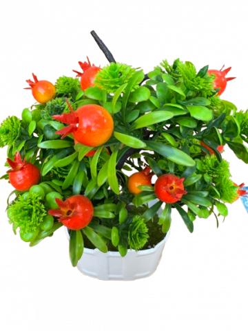 Copacel decorativ artificial cu fructe in ghiveci, plastic,13x8x30 cm [1]