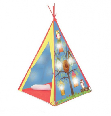 Jocuri si articole copii - Cort pentru copii model Bufniță, Multicolor, 10 Led-uri, AMA