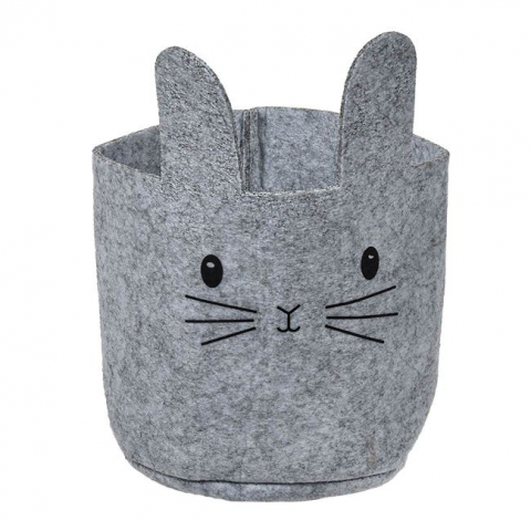 Jocuri si articole copii - Cos depozitare obiecte mici,design pisicuta,fetru,15x13 cm