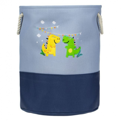 Decoratiuni - Cos depozitare pentru copii,cu imprimeu dinozaur, poliester,40x50 cm