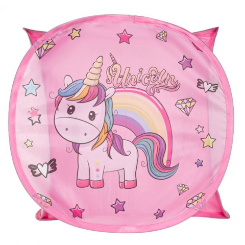 Cos pliabil cu capac pentru jucarii Micul Unicorn,45x45x45 cm [1]
