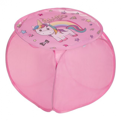 Cos pliabil cu capac pentru jucarii Micul Unicorn,45x45x45 cm [0]