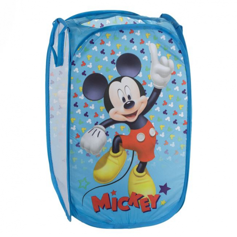 Jocuri si articole copii - Cos pliabil pentru jucarii, Design Mickey Mouse, 35x58 cm