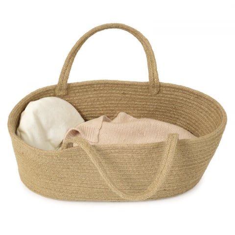 Papusi & accesorii - Cosulet din sfoara impletita cu accesorii incluse pentru papusa,40x25x14 cm