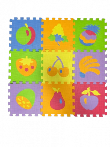 Covor de joaca tip puzzle cu fructe,spuma,multicolor,9 piese [1]