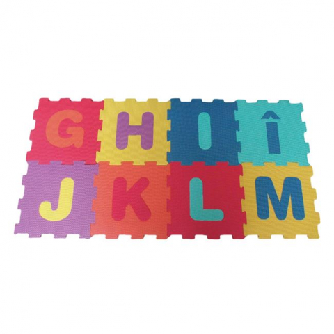 Covor de joaca tip puzzle cu litere de la G-M,spuma,multicolor,8 piese [0]