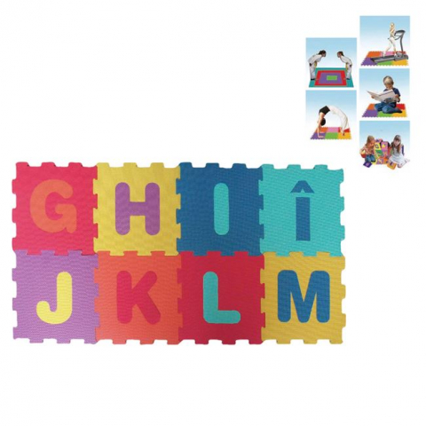 Covor de joaca tip puzzle cu litere de la G-M,spuma,multicolor,8 piese [1]