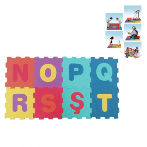 Covor de joaca tip puzzle cu litere,spuma,multicolor,8 piese [1]