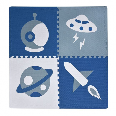 Covor de joaca tip puzzle,spatiu cosmic,spuma,multicolor,4 piese [0]