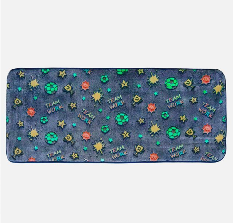 Covor dreptunghiular pentru copii model fotbal,Fosforescent,140x60 cm [1]