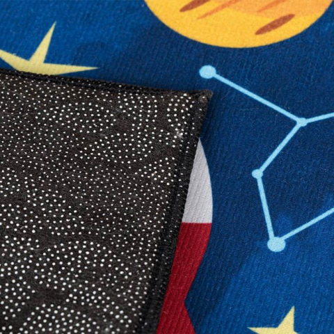 Covor dreptunghiular pentru copii model spatiu cosmic,albastru,60x90 cm [2]