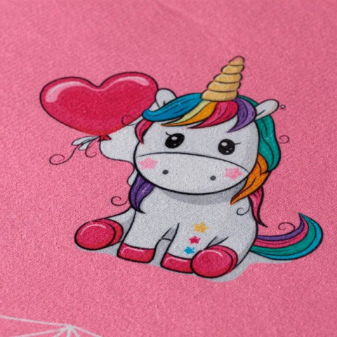 Covor oval pentru copii model cu unicorni,roz,60x90 cm [1]