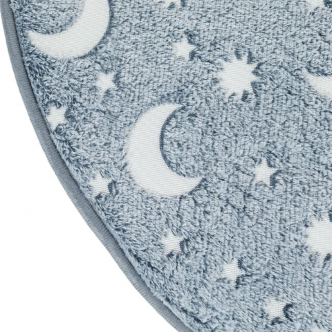 Covor rotund pentru copii cu stele fosforescente,gri,80 cm [3]