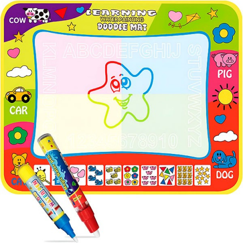 Covoras reutilizabil pentru desen cu apa, include 2 markere magice, 80x60cm [1]