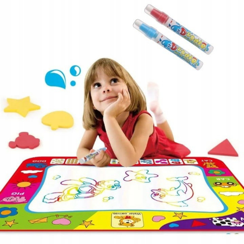 Covoras reutilizabil pentru desen cu apa, include 2 markere magice, 80x60cm [2]
