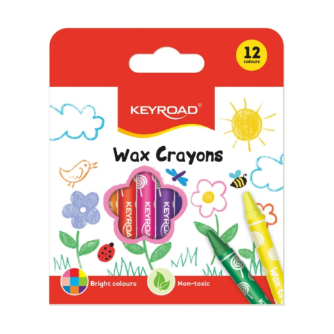 Creioane colorate - Creioane cerate Keyroad,diamteru 8 mm, 12 culori/set