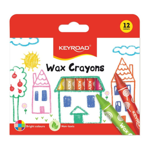 Creioane colorate - Creioane cerate Keyroad Jumbo,grosime 11mm, 12 culori/set