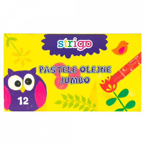 Creioane colorate - Creioane cerate groase Strigo,12 culori/set