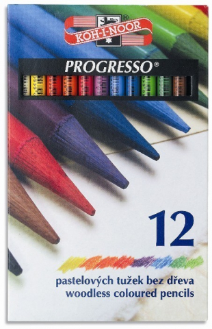 Creioane colorate - Creioane colorate fara lemn set 12 culori Koh-i-noor PROGRESSO-K8756-12
