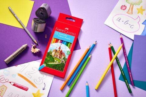 Creioane colorate Faber-Castell 12/set, hexagonale, cutie carton [3]