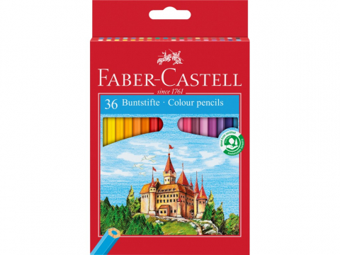 Creioane colorate - Creioane Faber-Castell 36 culori/set, hexagonale, cutie carton