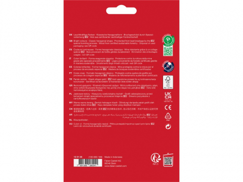 Creioane Faber-Castell 36 culori/set, hexagonale, cutie carton [1]