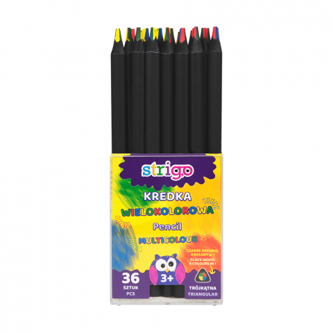 Creioane colorate Strigo multicolor, corp negru [1]