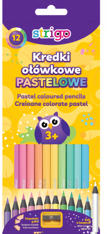 Produse art & craft-Lucru manual - Creioane colorate Strigo Pastel, set 12 culori