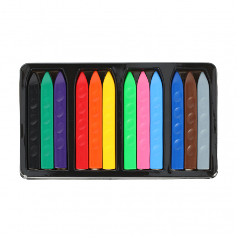 Creioane colorate Strigo triunghiulare, 12 culori, plastic [1]