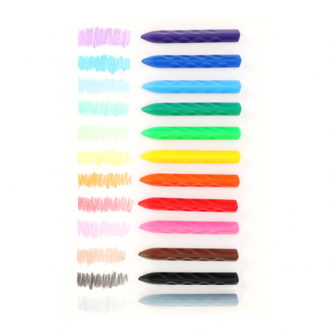 Creioane colorate Strigo triunghiulare, 12 culori, plastic [3]