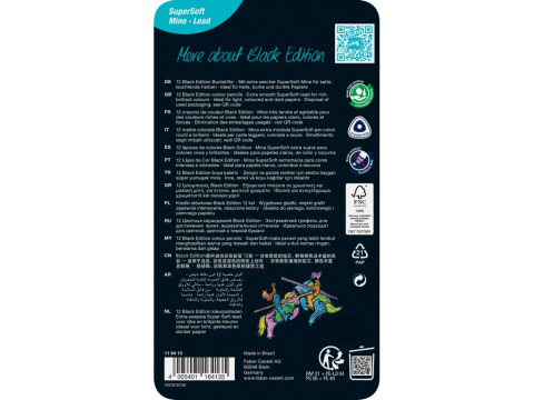 Creioane Faber-Castell Black Edition 12 culori, triunghiulare, cutie metal [2]