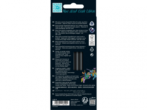 Creioane Black Edition Faber-Castell 12/set, pastel + neon, triunghiulare [2]