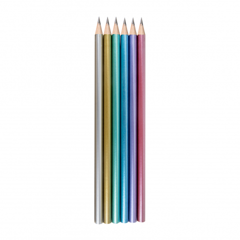 Creioane si accesorii - Creioane Strigo HB cu corp metalizat – culori diverse