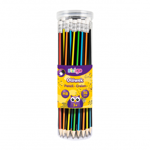 Creioane si accesorii - Creion Strigo HB cu gumă, culori diverse