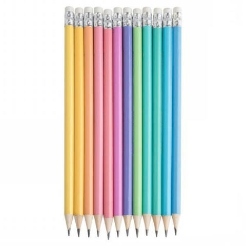 Papetarie & Birotica - Creion Strigo HB Pastel cu gumă de șters – culori diverse